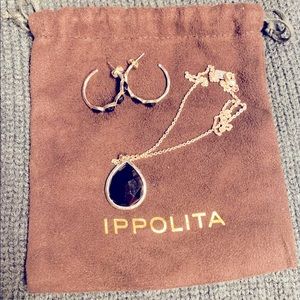 Sterling Silver necklace and hoop earrings